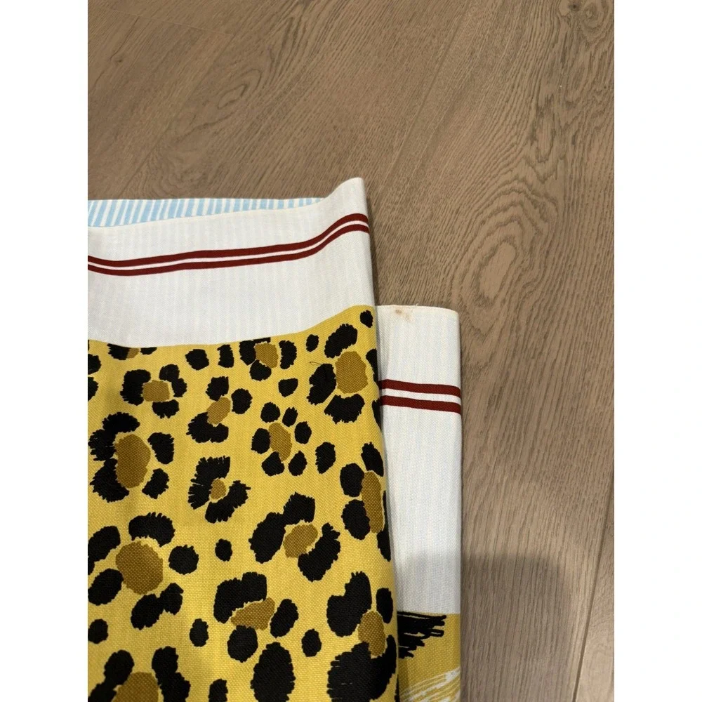 inoui editions fouta 100 queen yellow jaune‎ cheetah towel NWT